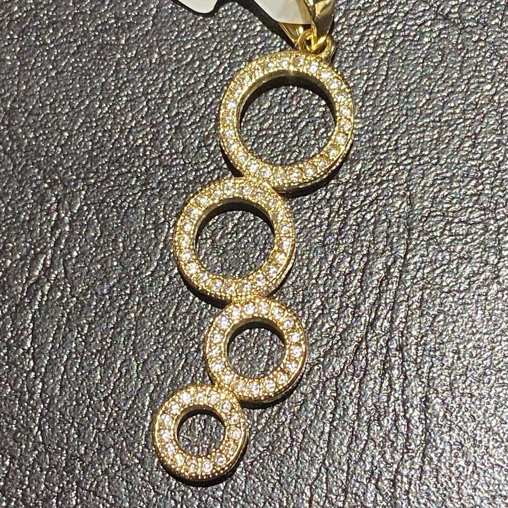 Gold Plated Silver Cubic Zirconia Circle Pendant